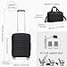 KONO 55cm Handgepäck-Koffer Trolley Set 2 Teilig Gepäcksets, Kleiner Koffer mit Rollen Handgepäck Set mit Ryanair Reisetasche 40x20x25cm, Schwarz