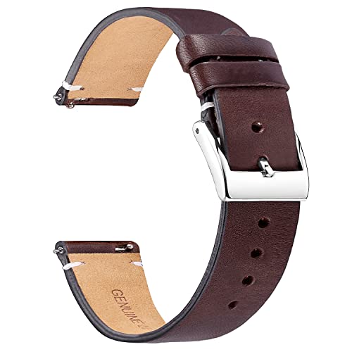 BINLUN Correas de Relojes Cuero de Liberación Rápida Correa Reloj de Piel de Repuesto Correas para Relojes de Hombre y Mujer 12mm 14mm 16mm 18mm 20mm 22mm 24mm con 4 Color