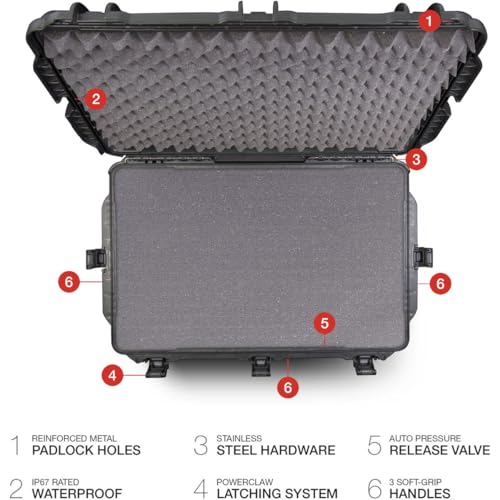 Image of Nanuk 965-1001 965 Waterproof Hard Case with Wheels and Foam Insert - Black