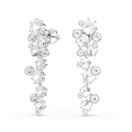 Swarovski Constella drop earrings, Mixed cuts, White, Rhodium Finish2