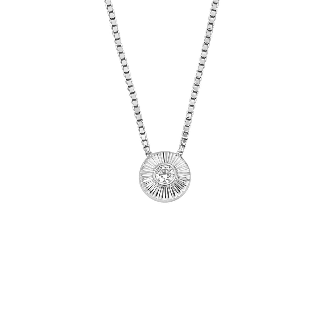 Fossil Necklace for Women Sterling Silver, Length: 356mm+51mm, Width: 8.7mm, Height: 8.7mm Silver Sterling Silver Necklace, JFS00618040