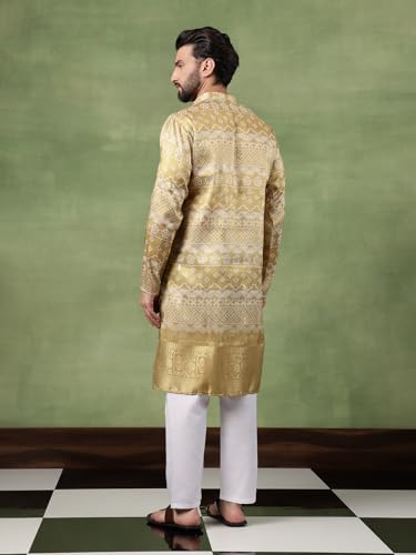 Image of SOJANYA (Since 1958 Men's Silk Banarasi Design Long Kurta