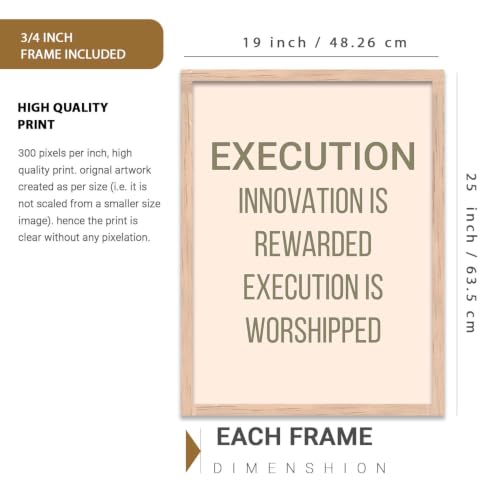 Image of kotart Quote wall Paintings with Frame for Home Decoration - Painting Living Room Bedroom Office hanging frames - Pack of 6 | Set Multicolo (19X25 Inch, F)