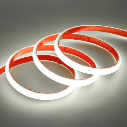 BININBOX COB LED Strip Light IP68 Waterproof Neon Rope 320 LEDs/m Cuttable LED 24V, Flexible Strip for Stairs, Aquarium, Pool, Bedroom, Christmas, Party Decoration (White Light 6500K, 10 Meters)