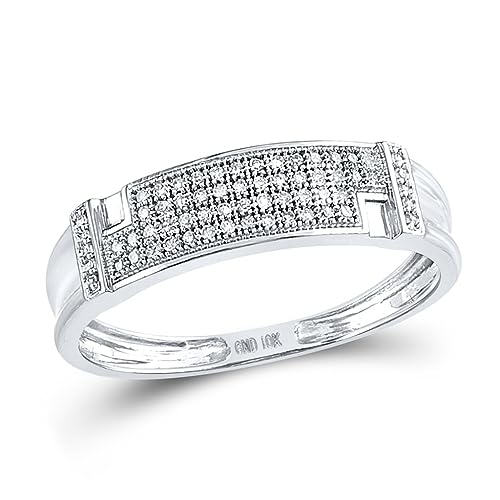Jewels By Lux 10K White Gold His Hers Round Diamond Square Matching Wedding Set 1/2ctw, Womens Size 5-9, Mens Size 8-123