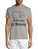 atspauda cute cat to do list nothing funny t-shirt da uomo in cotone girocollo grigio xx-large