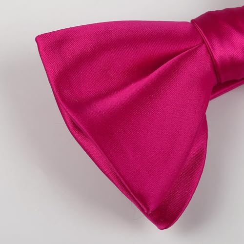 Image of Alizeal Mens 4pcs Formal Solid Bow Tie Set | Pre-tied Pocket Square Cufflinks Boutonniere for Wedding Everyday Use