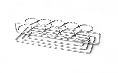 G.E.T. Enterprises Stainless Steel Stainless Steel Dessert Shooter Caddy with Ten Round Holders Stainless Steel Mini-Dessert Display Stands Collection 4-82010 (Pack of 1)