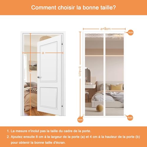 Isolation Porte Magnétique Rideau Pratique Facile à Installer - 6