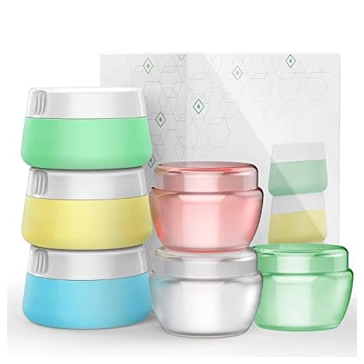 Travel Accessories Bottles Containers Sets, Silicone & PP Cream Jars for toiletries, Compact Travel Size Containers with Hard Sealed Lids for Face Hand Body Cream (5 Pieces)