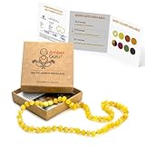 Amber Guru Baltic Amber Necklace for Women and Men (Authentic, Certified) - 17.7 inches, Butterscotch (Polished) - Unisex Amber Jewelry for Adults - Amber Bead Necklace