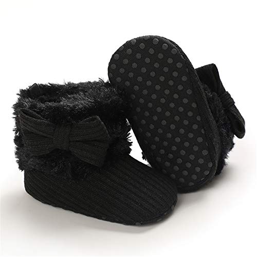 Timatego Baby Girl Cowboy Tassel Boots Side Zipper Non Slip Stay On Booties Infant Toddler First Walker Warm Winter Crib Shoes 3-18 Months, 09 Black, 3-6 Months Infant #TOP2