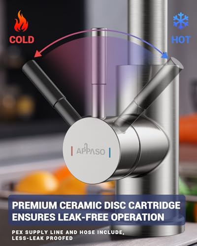 APPASO Torneira de cozinha sem toque com dispensador de sabão, torneira automática mãos-livres ativa