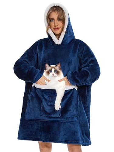 Wearable Blanket Hoodie with Giant Pocket