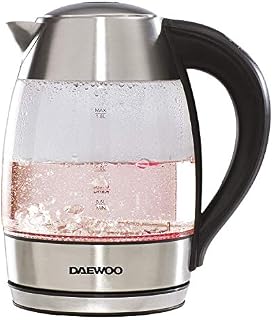 DAEWOO SDA1670 1.8L Digital Temperature Control Kettle | 2200W | Boil Dry Protection | Borosilicate Glass | 360° Rotation | Concealed Heating Element | Stain Resistant | LED Indicator-Silver