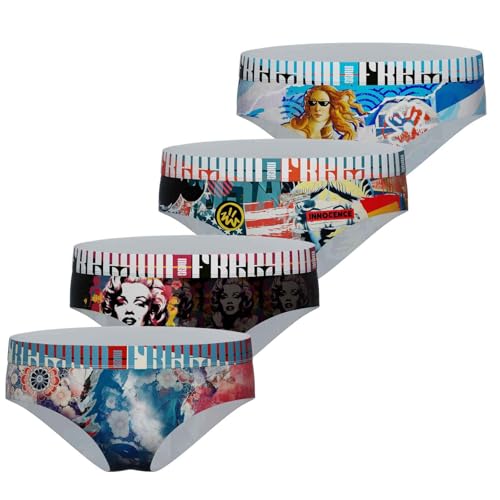 FREEGUN Lot de 4 Culottes Boxers Shorties Fille (12-14 ans, Miss Street Art 80)