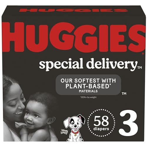 Image of Huggies Special Delivery Hypoallergenic Baby Diapers Size 3 (16-28 lbs), 58 Ct, Fragrance Free, Safe for Sensitive Skin