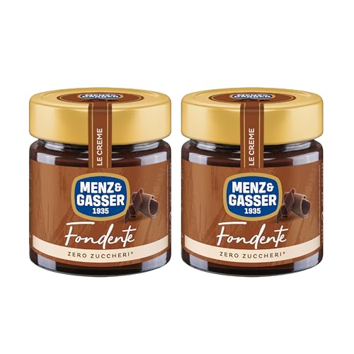 Menz&Gasser, Crema Spalmabile al Cioccolato Fondente, 2x200 g, Zero Zuccheri, Ideale per Dolci e Colazioni
