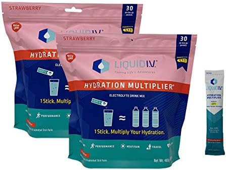 Liquid I.V. Hydration Multiplier, 30 Stick Packs, Strawberry (2 Pack)