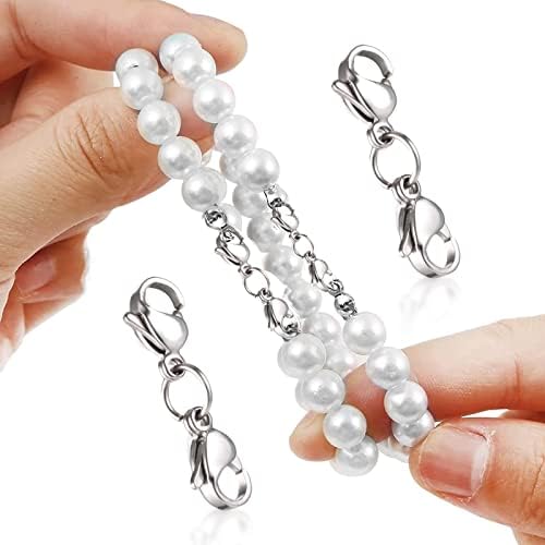 4 Pcs Jewellery Clasps, Double Lobster Clasps, Silver Bracelet Clasps Replacement Mini Bracelet Extender Necklace Shortener Clasp ,Metal Double Claw Connector for DIY Jewelry Making Bracelet Crafts