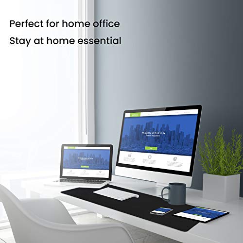 Image of TEDNETGO Large Gaming Mouse Pad, Waterproof Extra Large Big Mouse Pad with Stitched Edge, XXL Non-Slip Black Computer Long Mousepad Desk Mat for Gamer, Office & Home, Black