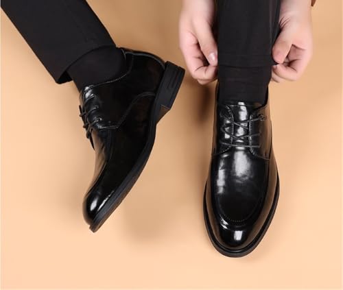 Men's British Style Wedding Dress Shoes Business Formal Oxfords Genuine Leather Lace-Up Office Work Shoes Spring Fall3