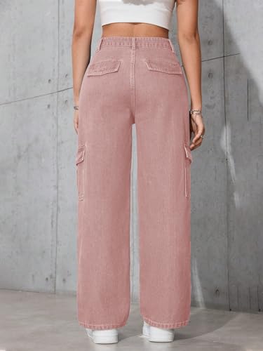 Image of Tagas Women Cargo Jeans | Women,s Cargos-Pants | (Women's) Denim Cargo's Pants || Cargo,s for Woman || Oversized-Jeans for Woman's || Loose Jeans Pant for Woman,s