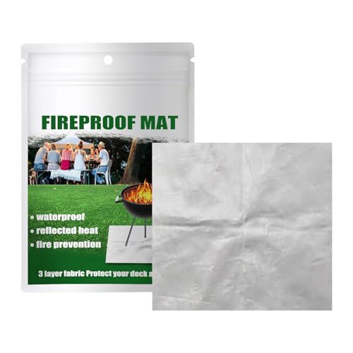 A prueba de fuego, BBQ Pad, Deck Protector, 100 cm Square, Extra Thick, Heat Shield, Diseño reutilizable, sin límites, resistente al agua, acabado resistente al agua, resistente al agua para seguridad