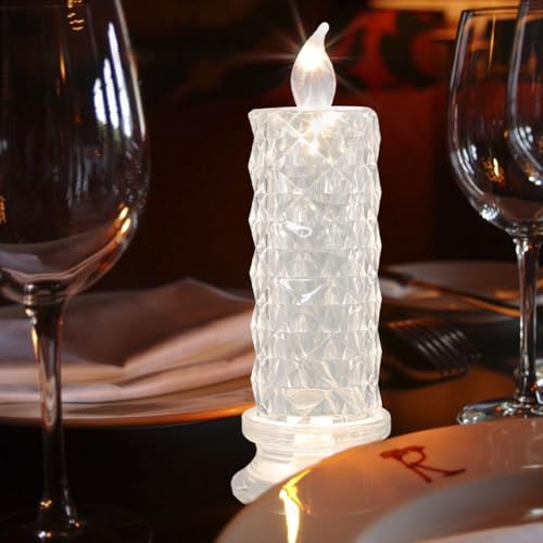 Velas eléctricas de ambiente romántico con luz cálida efecto rosa 4
