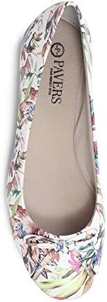 Pavers Ladies Floral Print Leather Ballet Pump