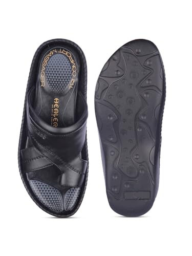 Image of Liberty Healers Black & Brown Ethnic Thong Slippers for Men