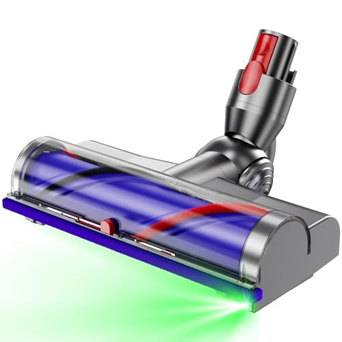 Vacuum Cleaner Replacement for Dyson V7 V8 V10 V11 V15 Direct Drive Head for Hardwood Floor Carpets Attachment for Dyson Cordless Stick Vacuum Cleaners 270° Torque Brush Head with LED Headlights