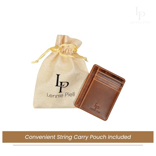 Slim Minimalist Full-Grain Leather Front Pocket Wallet – RFID Blocking Credit Card Holder for Men & Women with Gift Pouch (Antique Tan)4