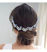 Flatser Blue Beads Bride Headpiece Silver Crystal Wedding Hair Vine Leaf Bridal Hair Accessories ...