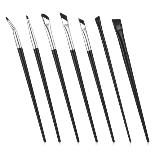 7Pcs Angled Eyeliner and Eyebrow Brush Set