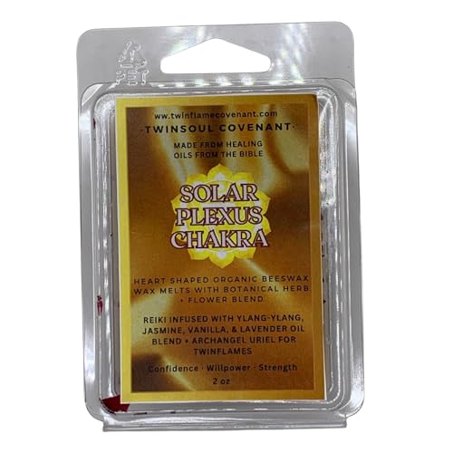 TwinFlames Chakra Wax Melt Collection – Beeswax Aromatherapy Melts with Archangel Energy, Sacred Oils & Scripture – 10 Spiritual Melts for Meditation, Alignment & Reiki (Solar Plexus Chakra)