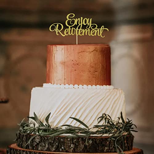 Enjoy Retirement Cake Topper - Happy Retirement Cake Topper,Retirement Party Decorations,Happy Retirement Sign Decorations,Retirement Cake Topper Celebration Decor #TOP2