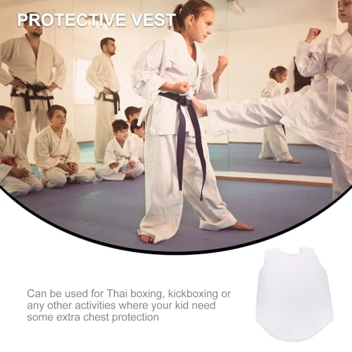 Plastron de boxe enfant blanc polyester évite les chocs au buste