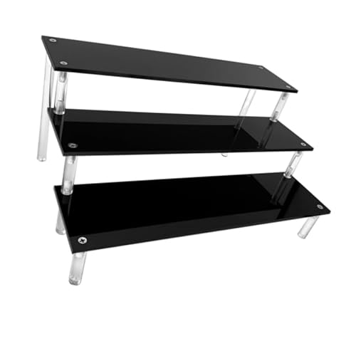 Changyeah Soporte de estante de exhibición de acrílico negro,Especias cosméticas artesanías soporte para joyas cupcakes buffets modelo postre,Tablero acrílico transparente para esmalte de uñas