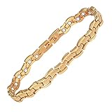 EnerMagiX Magnetic Anklets for Women, 9.44inch Solid Pure Titanium Magnetic Ankle Bracelet, Fashion Jewelry Gifts（Gold）