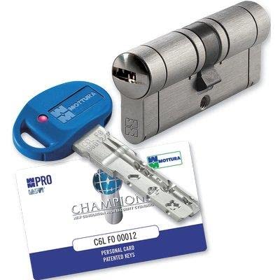 Cilindro Serratura Mottura Champions Pro Hand • Cromo Satinato, Chiavi 5+1 MM 122 31+91
