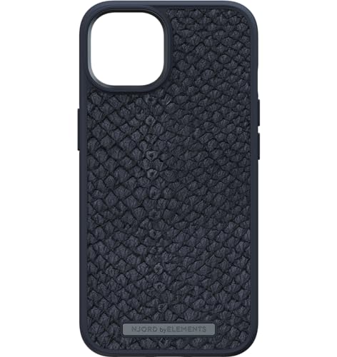 Image of Telco Njord byELEMENTS NA42SL00 Salmon Leather Drop-proof Magsafe Phone Case (iPhone 14 Plus, Vindur /Dark Gray)