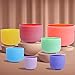 FMTY Perfect Pitch(±10HZ) Color crystal singing bowl set meditaion chakra singing bowl set of 7pcs 6-12inch with Two travel bags and 7 soft bags for sound bath bowl (432HZ Color 6-12inch 7PCS)