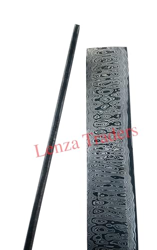 Damascus Bar San Mai Ladder Billet Bar Ladder San Mai Bar Billet Steel 25.4 cm x 5.1 cm Bush Crafts