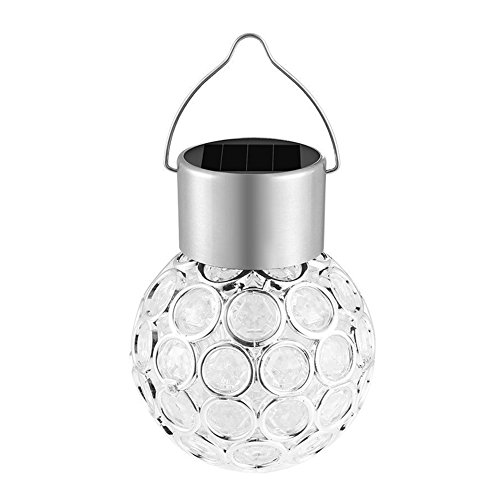 Zyurong Lámpara solar para colgar con bolas de cristal que cambian de color y luces LED para decoración de jardín al aire libre, plástico abs, 3 piezas Cover