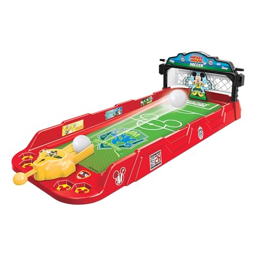 World Tech Toys Mickey Mouse Soccer Game – Spring-Loaded Launcher and Goalie – Easy Setup Tabletop Game for 2 Players - 6+