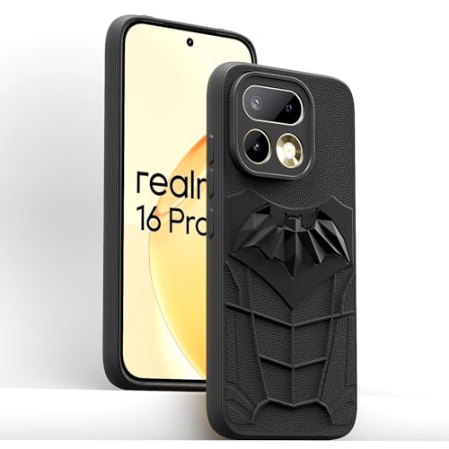 Image of Outlouders Back Cover for Realme 16 Pro 5G | Stylish | Scratchproof | Soft Silicone | Shockproof |Enhanced Camera Lens Protection Bumper Case (Black)