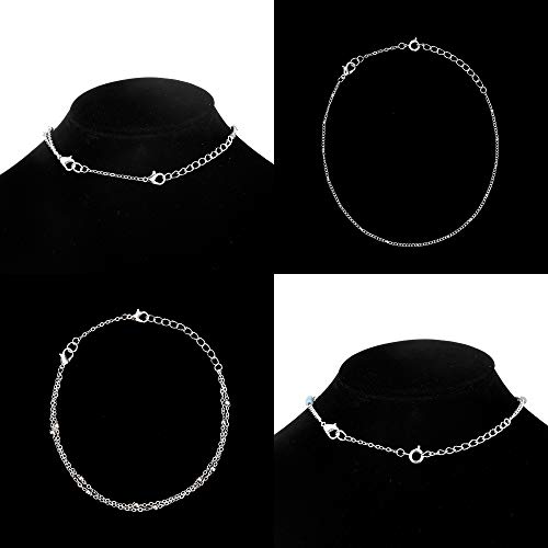 Image of Softones 12-18Pcs Ankle Bracelets Extenders-Extension for Womens Jewelry(1 2 3 Inch),with Lobster Clasp and O-Clasp from Gold Silver Rose Gold