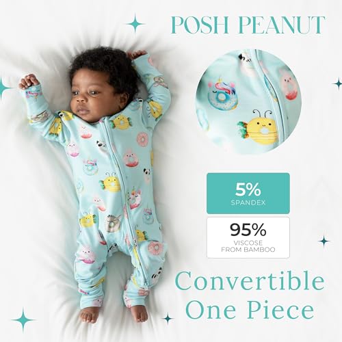 Image of Posh Peanut Convertible Baby Sleepers - Footless Baby Pajamas with 2 Way Zipper for Easy Diaper Changes