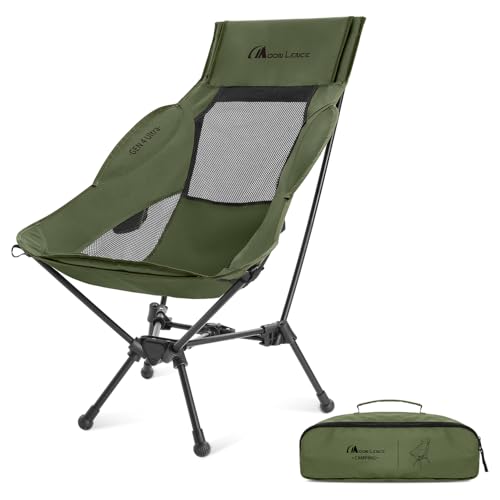 MOON LENCE High Back Folding Camping Chair, 330lbs Portable Compact Chair with Wide Seat & Ergonomic Back Support (Green) - image 1